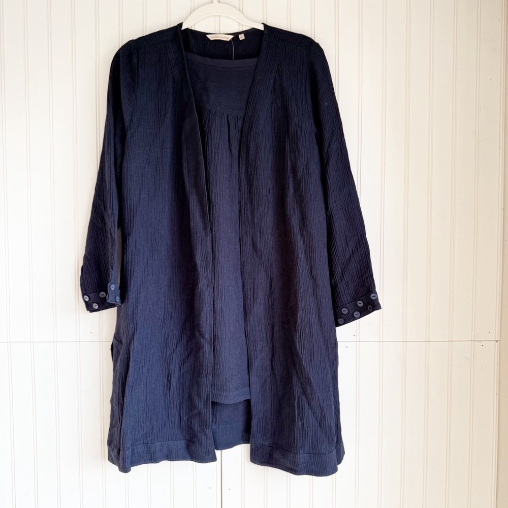 Soft Surroundings Size M Oceo Gauze Tank and Topper Set in Navy Blue NEW! - Picture 10 of 16